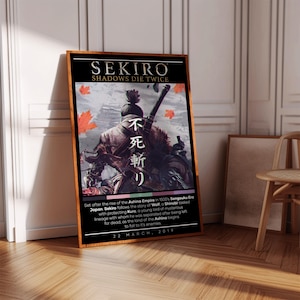 Sekiro Shadows Die Twice Poster Print | Gaming Poster | 3 Colors | Gaming Decor | Video Game Poster | Gaming Gift | Video Game Print