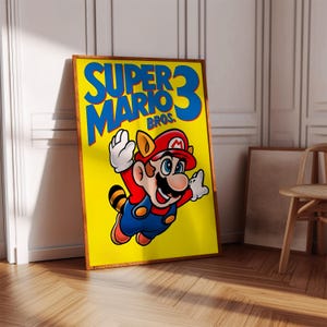Super Mario Bros 3 Poster Druck | Gaming Poster | Spiele Dekor | Videospiel Poster | Gaming Geschenk | Videospiel Druck | Gaming-Abdeckung