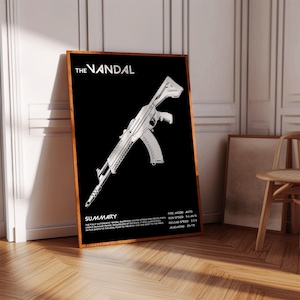 Valorant Vandal Poster Print | Gaming Poster | 3 Colors | Gaming Decor | Video Game Poster | Gaming Gift | Video Game Print | Gaming Cover