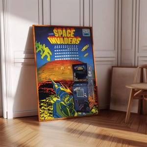 Space Invaders Poster Print | Gaming Poster | Gaming Decor | Video Game Poster | Gaming Gift | Video Game Print | Gaming Cover, Gaming Print