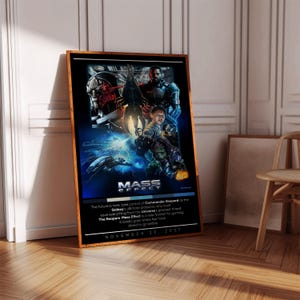 Mass Effect Poster Print | Gaming Poster | 3 Colors | Gaming Decor | Video Game Poster | Gaming Gift | Video Game Print | Gaming Cover