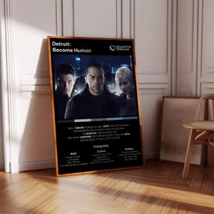 Detroit Become Human Poster Print | Gaming Poster | 3 Colors | Gaming Decor | Video Game Poster, Gaming Gift, Video Game Print, Gaming Cover