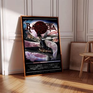 Stampa poster di Bayonetta / Poster di gioco / 3 colori / Decorazione di gioco / Poster di videogiochi / Regalo di gioco / Stampa di videogiochi / Copertina di gioco
