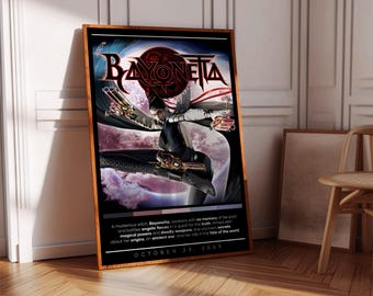 Stampa poster Bayonetta / Poster per videogiochi / 3 colori / Decorazione per videogiochi / Poster per videogiochi / Regalo per videogiocatori / Stampa per videogiochi / Copertina per videogiochi