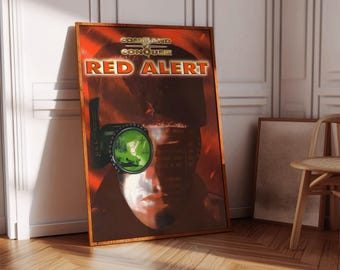 Command and Conquer Red Alert Poster Print | Gaming Poster | Gaming Decor | Video Game Poster | Gaming Gift | Video Game Print, Gaming Cover
