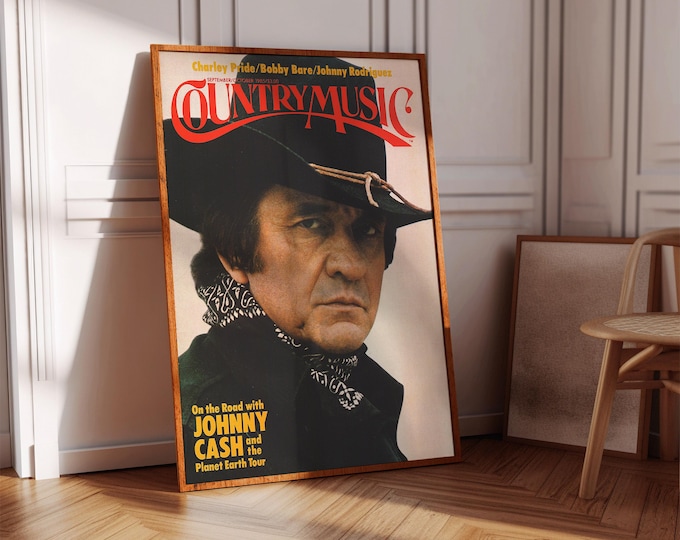 Johnny Cash Poster Print | Magazine Poster Print | Magazine Cover Art | Music Poster Print | Music Gift | Country Music Poster