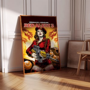 Command and Conquer Red Alert 3 Poster Print | Gaming Poster | Gaming Decor | Video Game Poster, Gaming Gift, Video Game Print, Gaming Cover