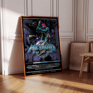Metroid Fusion Poster Print | Gaming Poster | 3 Colors | Gaming Decor | Video Game Poster | Gaming Gift | Video Game Print | Gaming Cover