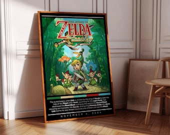 ゼルダの伝説 夢幻の砂時計 18 x 24 インチ ビデオゲーム ポスター