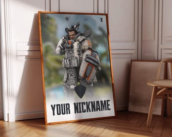 Apex Legends Gibraltar Poster Print | Gaming Poster | 3 Colors | Gaming Decor | Video Game Poster | Gaming Gift | Video Game Print