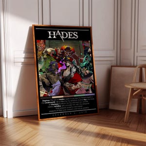 Hades Poster Print | Gaming Poster | 3 Colors | Gaming Decor | Video Game Poster | Gaming Gift | Video Game Print | Gaming Cover