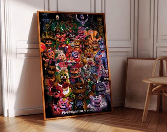 Five Nights at Freddy's Poster Print | Gaming Poster | Gaming Decor | Video Game Poster | Gaming Gift | Video Game Print | Gaming Cover
