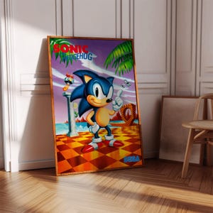 Sonic The Hedgehog Poster Print | Gaming Poster | Gaming Decor | Video Game Poster | Gaming Gift | Video Game Print | Gaming Cover