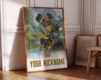 Apex Legends Mirage Poster Print | Gaming Poster | 3 Colors | Gaming Decor | Video Game Poster | Gaming Gift, Video Game Print, Gaming Cover