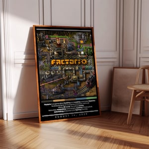 Factorio Poster Print | Gaming Poster | 3 Colors | Gaming Decor | Video Game Poster | Gaming Gift | Video Game Print | Gaming Cover