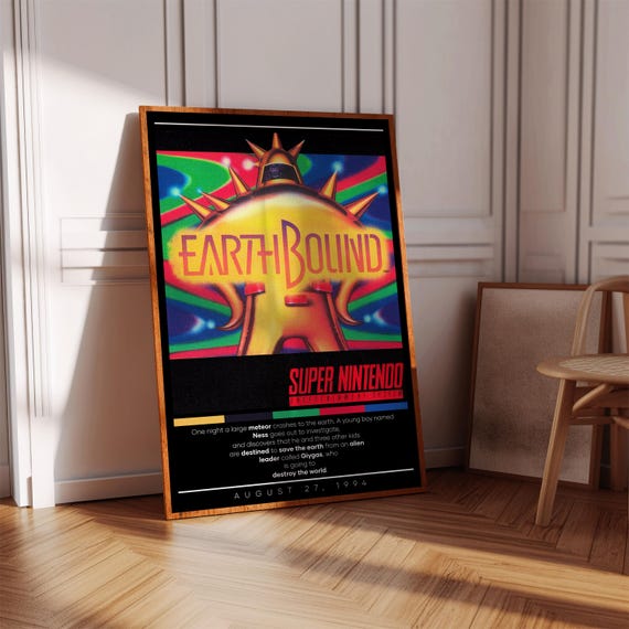 Earthbound Poster Print | Gaming Poster | 3 Colors | Gaming Decor | Video Game Poster | Gaming Gift | Video Game Print | Gaming Cover