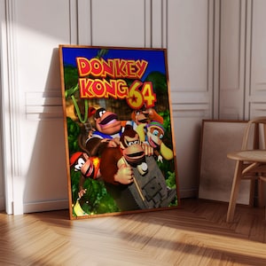 Donkey Kong 64 Poster Print | Gaming Poster | Gaming Decor | Video Game Poster | Gaming Gift | Video Game Print | Gaming Cover, Gaming Print
