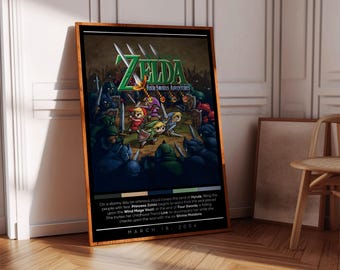 ゼルダの伝説 夢幻の砂時計 18 x 24 インチ ビデオゲーム ポスター