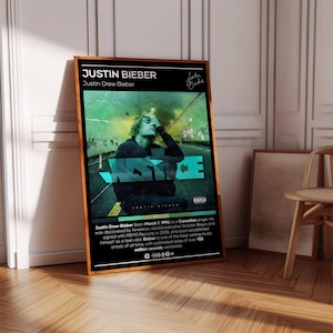 Justin Bieber Poster Print | Artist Poster | 3 Colors | Artist Decor | Music Poster Print | Music Gift | Pop Music Poster | Music Decor