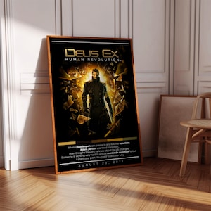 Affiche Publicitaire Deus Ex Human Revolution 50x68 Cm – Édition Rare