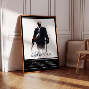 Hitman 2 Silent Assassin Poster Print | Gaming Poster | 3 Colors | Gaming Decor | Video Game Poster | Gaming Gift | Video Game Print