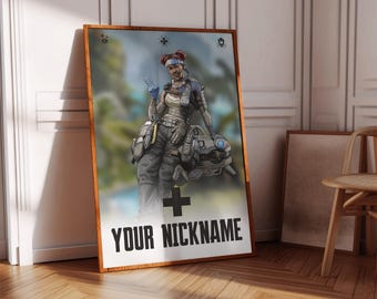 Apex Legends Lifeline Poster Print | Gaming Poster | 3 Colors | Gaming Decor | Video Game Poster | Gaming Gift | Video Game Print