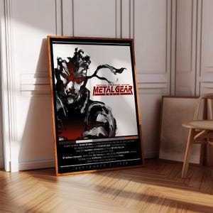 Metal Gear Solid 1998 Poster Print | Gaming Poster | 3 Colors | Gaming Decor | Video Game Poster | Gaming Gift | Video Game Print