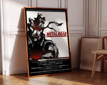 Metal Gear Solid 1998 Poster Print | Gaming Poster | 3 Colors | Gaming Decor | Video Game Poster | Gaming Gift | Video Game Print