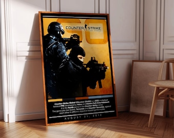 Counter Strike Global Offensive Poster Print | Gaming Poster | 3 Colors | Gaming Decor | Video Game Poster | Gaming Gift | Video Game Print