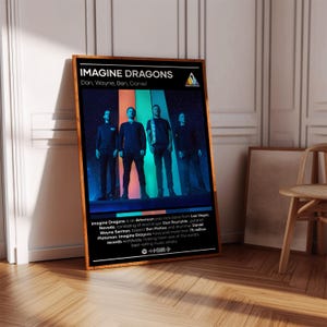 Imagine Dragons Poster Print | Artist Poster | 3 Colors | Artist Decor | Music Poster Print | Music Gift | Pop Music Poster | Music Decor