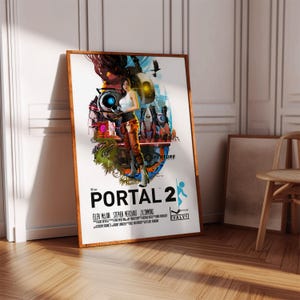 Impressão de pôster do Portal 2 | Pôster de jogo | Decoração de jogo | Pôster de videogame | Presente de jogo | Impressão de videogame | Capa de jogo | Impressão de jogo