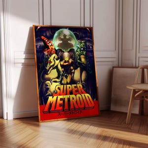 Super Metroid Poster Print | Gaming Poster | Gaming Decor | Video Game Poster | Gaming Gift | Video Game Print | Gaming Cover | Gaming Print