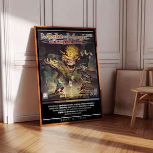 Might and Magic 7 For Blood and Honor Poster Print | Gaming Poster, 3 Colors, Gaming Decor, Video Game Poster, Gaming Gift, Video Game Print