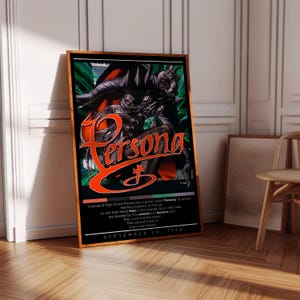Persona Revelations Poster Print | Gaming Poster | 3 Colors | Gaming Decor | Video Game Poster | Gaming Gift, Video Game Print, Gaming Cover