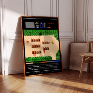 The Legend of Zelda Poster Print | Gaming Poster | 3 Colors | Gaming Decor | Video Game Poster | Gaming Gift, Video Game Print, Gaming Cover