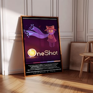 Oneshot Poster Print | Gaming Poster | 3 Colors | Gaming Decor | Video Game Poster | Gaming Gift | Video Game Print | Gaming Cover