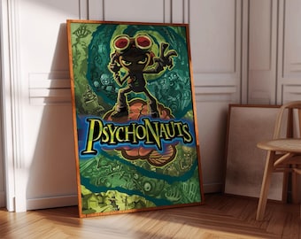 Psychonauts Poster Druck | Gaming Poster | Gaming Dekor | Videospiel Poster | Gaming Geschenk | Videospiel Druck | Gaming Cover | Gaming-Druck