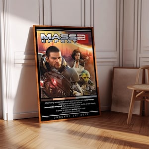 Mass Effect 2 Poster Print | Gaming Poster | 3 Colors | Gaming Decor | Video Game Poster | Gaming Gift | Video Game Print | Gaming Cover