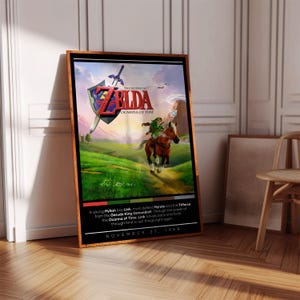 The Legend of Zelda Ocarina of Time Poster Print | Gaming Poster | 3 Colors | Gaming Decor, Video Game Poster, Gaming Gift, Video Game Print