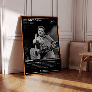 Johnny Cash Poster Print | Artist Poster | 3 Colors | Artist Decor | Music Poster Print | Music Gift | Country Music Poster | Music Decor