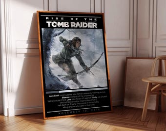 Póster de Rise of Tomb Raider, póster de videojuegos, 3 colores, decoración de videojuegos, póster de videojuegos, regalo de videojuegos, impresión de videojuegos, portada de videojuegos