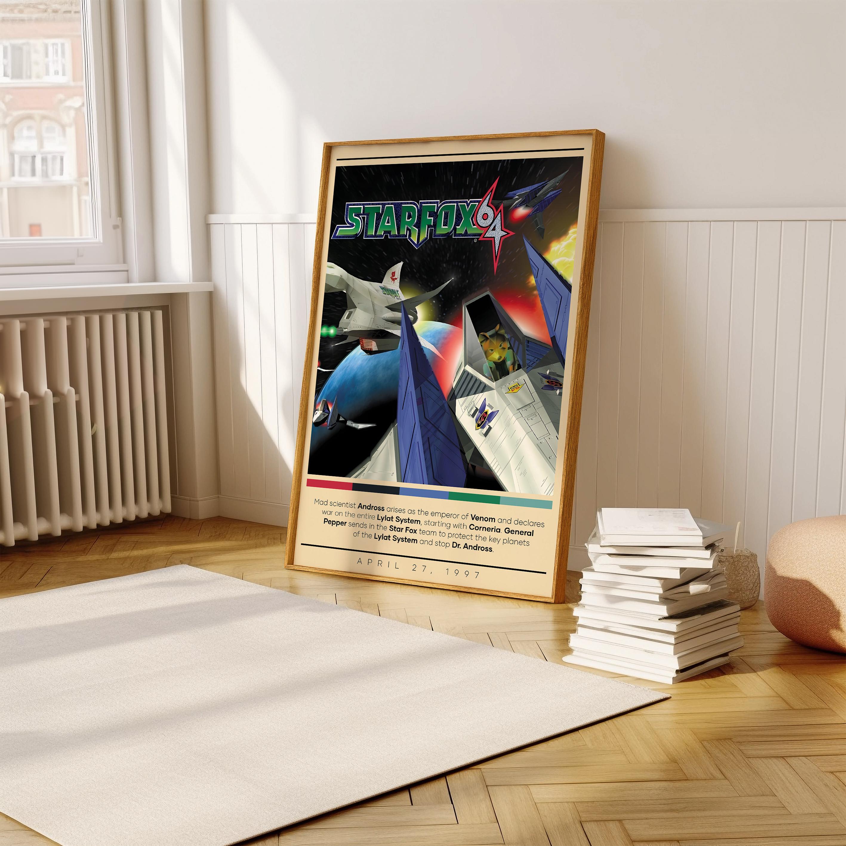 【プレイメーカー】MAXFACTOR ポスター 4点セット Star Fox 64 Poster Print | Gaming Poster | 3 Colors | Gaming Decor