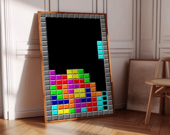 Poster Tetris | Poster de jeu vidéo | Décoration de jeu | Affiche de jeu vidéo | Cadeau de jeu | Impression de jeu vidéo | Housse de jeu | Impression gaming