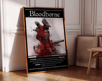 Bloodborne (2015) for Ps4- Video Game Poster, Minimalist, Moon