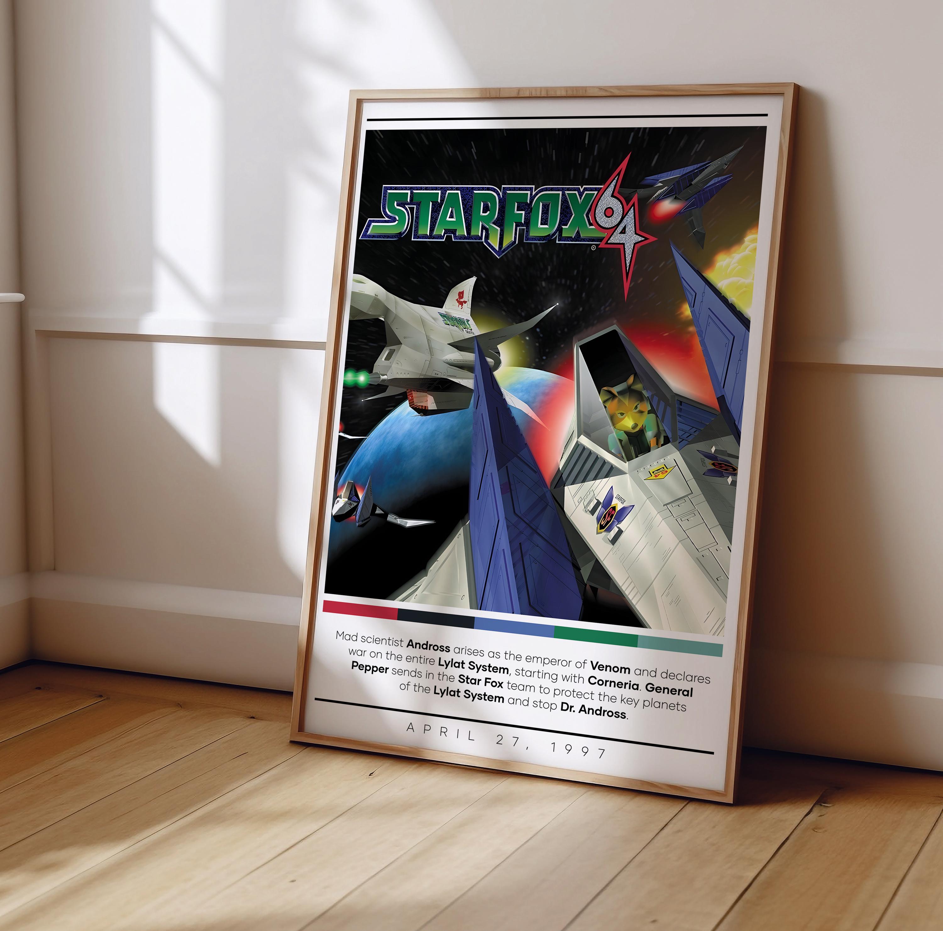 スターフォックス64 ポスタープリント | ゲームポスター | 3色 
