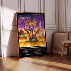 Spyro the Dragon Poster Print | Gaming Poster | 3 Colors | Gaming Decor | Video Game Poster | Gaming Gift | Video Game Print | Gaming Cover