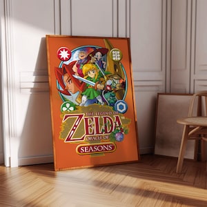 The Legend of Zelda Oracle of Seasons Poster Print | Gaming Poster | Gaming Decor | Video Game Poster | Gaming Gift | Video Game Print