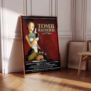 Tomb Raider 2 Poster Print | Gaming Poster | 3 Colors | Gaming Decor | Video Game Poster | Gaming Gift | Video Game Print | Gaming Cover