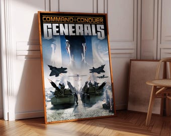 Command and Conquer Generals Poster Print | Gaming Poster | Gaming Decor | Video Game Poster | Gaming Gift | Video Game Print | Gaming Cover