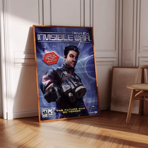 Deus Ex Invisible War Poster Print | Gaming Poster | Gaming Decor | Video Game Poster | Gaming Gift | Video Game Print | Gaming Cover